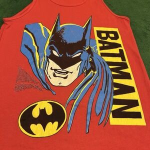 Vintage 1988 DC Comics Batman Tank Top Muscle Shirt Red Wrights Mens M